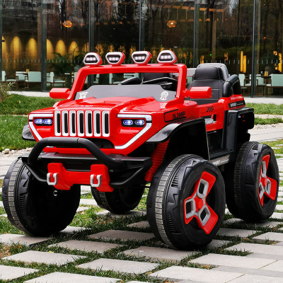 Real Two-Seat Children's Electric Car Four-Wheel Car off-Road Remote Control Baby's Toy Car Sitting Children Swing Stroller