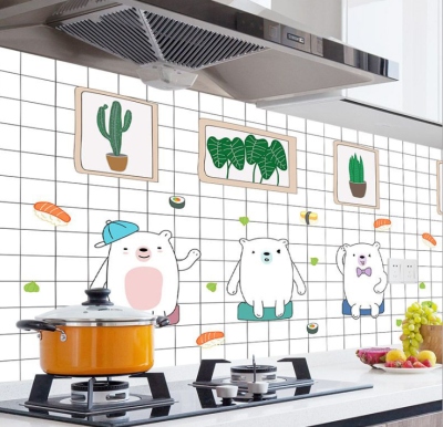 Creative Style Cutting Stickers Self-Adhesive Kitchen Stove Lampblack Stickers Household Anti-Oil Decorative Wallpaper