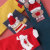 Women's Cartoon Santa Claus Mid-Calf Length Socks Red Red New Year Socks Christmas Socks Four Pairs Gift Box