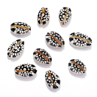 Shell Printing Cut Phnom Penh Shell DIY Handicraft Ornament Necklace Bracelet Accessories Printing Shell Black Spot