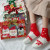 Autumn and Winter New Christmas Socks Old Deer Tree Coral Velvet Warm Floor Socks Sleep Home Socks 3 Pairs Gift Box