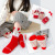 Children's Christmas Socks 3 Pairs Gift Box Socks Cartoon Cute Boys and Girls Mid-Calf Length Socks Autumn and Winter Children's Life Red Socks