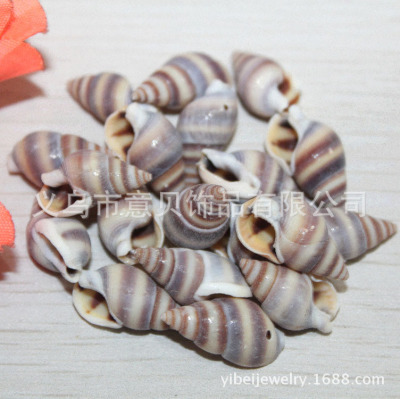 [Yibei] Purple Coffee Striped Shell Conch Edge Hole Crafts Clothing Shoes Bags Accessories Wholesale