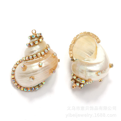 Electroplating bai conch dian jin Color Small Diamond Amazon Hot Pendant Parts Ornament Necklace Bracelet Pendant Pendant Parts