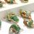Yibei Electroplating Conch Cut Golden Edge Green Conch Ornament Accessories Gold Plated Edge Cut Green Conch Pendant Parts