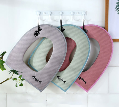Fishbone Household Toilet Mat Household Waterproof O-Shaped Leather with Zipper Cute Kitten Happy Day Ring Closestool Cushion