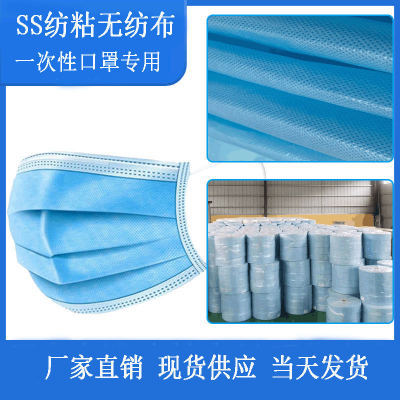 Disposable Medical Mask Currently Available 25G Ss Blue and White Non-Woven Fabric Double S Non-Woven Fabric Wide Width 175mm/195mm