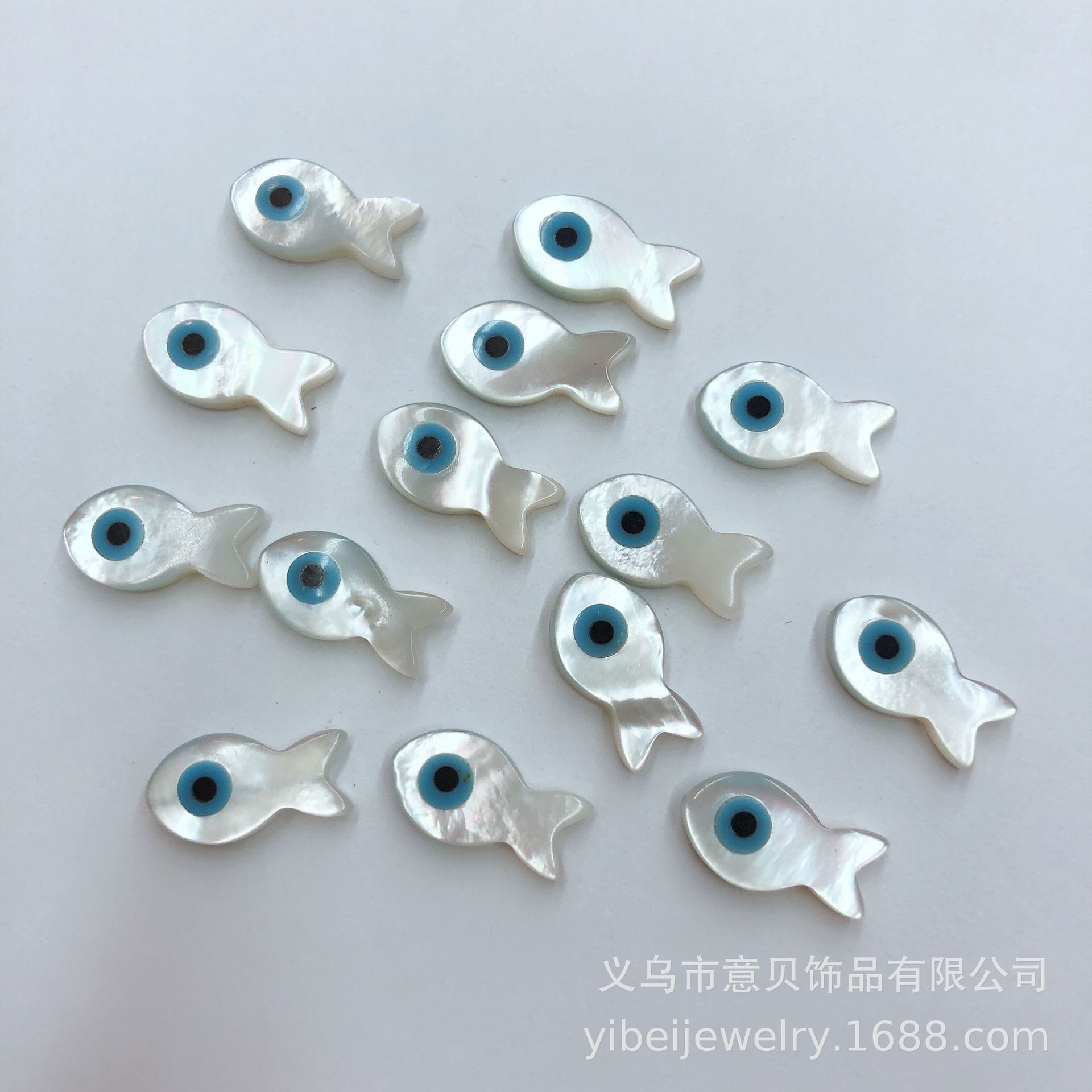 海贝白贝小鱼滴眼睛 白蝶贝滴恶魔之眼 手链项链饰品配件DIY