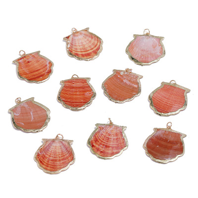 Electroplated Phnom Penh Sea Shell DIY Covered Sea Shell Pendant Necklace Bracelet Jewelry Accessories Amazon Hot Selling Product
