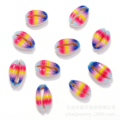 Shell Conch Bleached Cutout Shell Flower Printed Colorful Shell DIY Bracelet Necklace Accessories