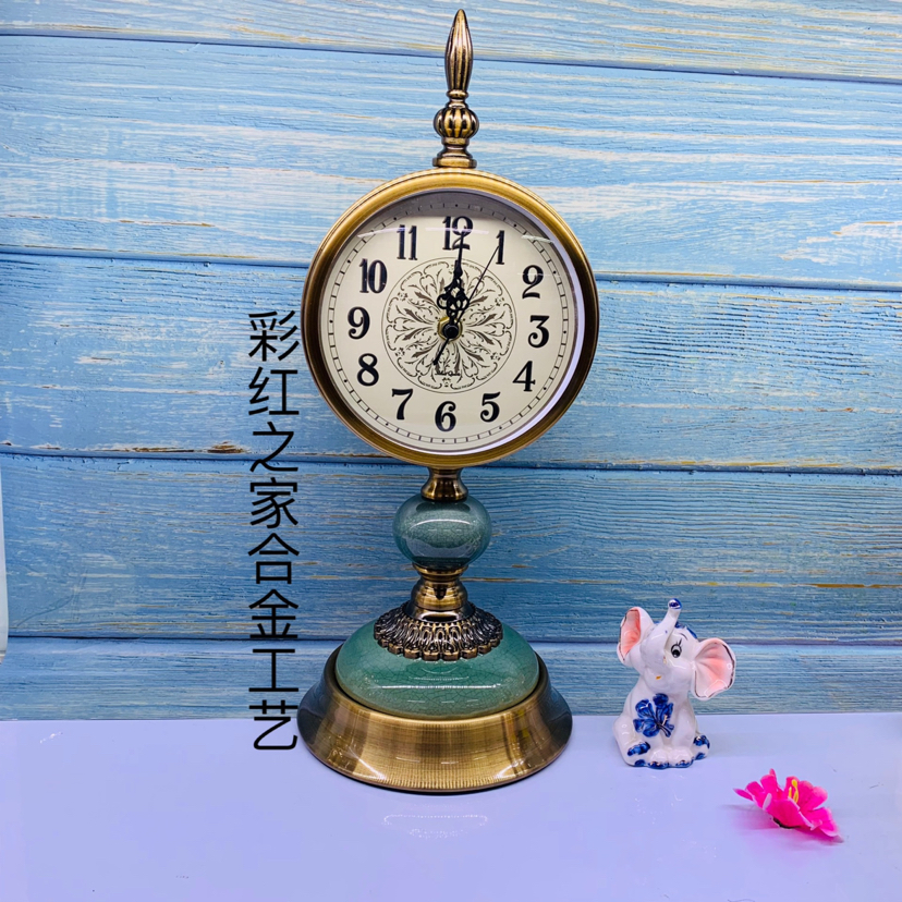 欧式客厅创意奢华座钟摆件桌面台式台钟美式坐钟家用摆钟