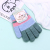 Children's Gloves Autumn and Winter Fleece-Lined Warm Kid's Cartoon Student Boys and Girls Cute Five-Finger Knitted