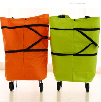 Trolley Bag Shopping Cart Shopping Cart Shopping Bag Multi-Functional Wheel Bags Nylon Cloth Shopping Wheel Bag