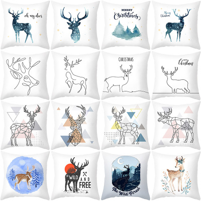 Gm103 Pillowcase Custom Simple Line Elk Series Sofa Office Cushion Cushion Cover Cross-Border