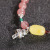 925 Sterling Silver Lucky Cat Pendant Bracelet Strawberry Quartz + Natural Beeswax Beaded Bracelet