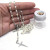 Bottled Plastic Small Rice Beads Rosary Cross Necklace Handmade Curved Needle Religious Jewelry 21.5g