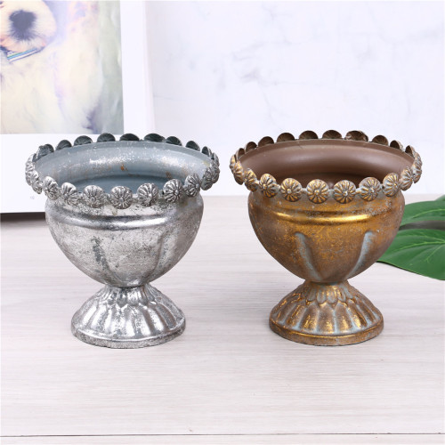 American Country Style Home Soft Decoration Gardening Floral Succulent Pot Flower Pot Pastoral Decoration Metal Pots Ornaments 