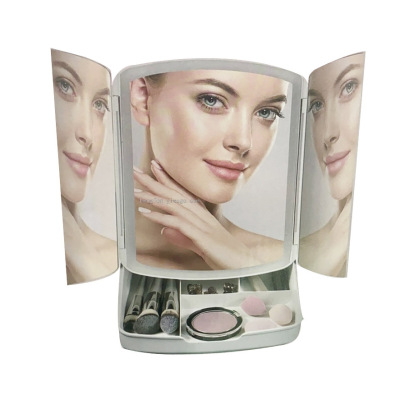 New Folding Makeup Mirror Storage Box with Bottom