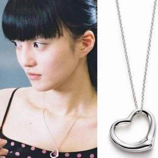 Hot Selling Clavicle Chain Hollow Heart Pendant Necklace Korean Style Glossy Short Necklace Sweater Chain Wholesale