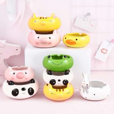 Ceramic Ashtray Creative Personalized Trend Cute Cartoon Household Living Room Bedroom Ashtray