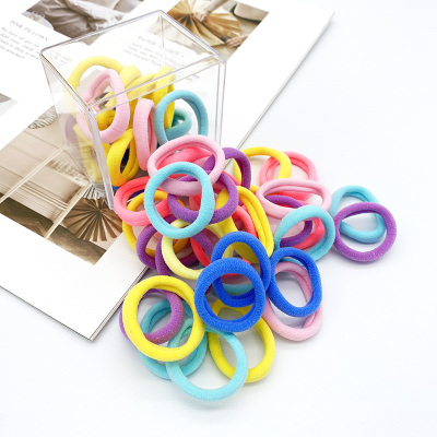 Boxed Seamless Children's Towel Ring Does Not Hurt Hair Rubber Bands Hair Ring Girls High Elastic Color Hairware