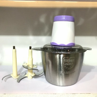 3 Liters Meat Grinder Electric Multifunctional Mixer Vegetable Cracker Grind Stuffing Food  Machine Steel Cup 2 Knife