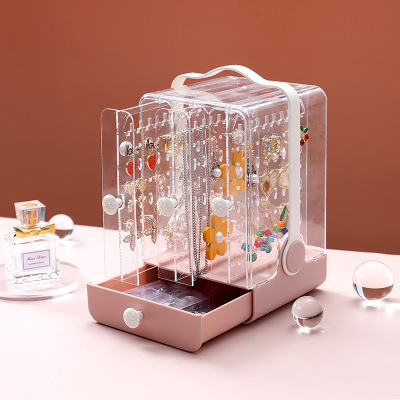 Style Necklace Ear Studs Earring Storage Box Jewelry Earrings Dustproof Acrylic Box Transparent Jewelry Storage Box