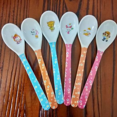 1 Yuan Store Children Spoon Melamine Spoon Long Handle Children Spoon Feeding Spoon Spoon 1 Yuan Supply