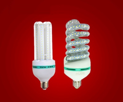 LED Corn Bulb U-Shaped Energy-Saving Lamp E27b22 Constant Current Wide Pressure Super Bright Spiral Bulb Wholesale 30W