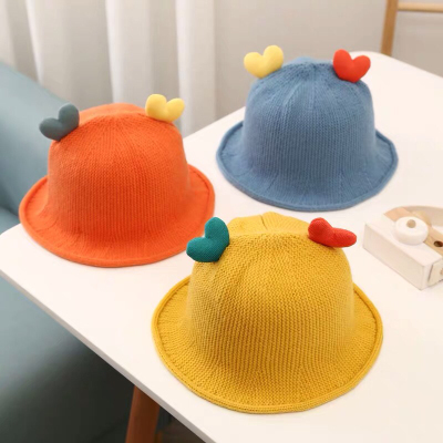 Baby Hat Cute Super Cute Spring and Autumn Knitted Children's Bucket Hat Korean Style Trendy Autumn and Winter for Boys and Girls