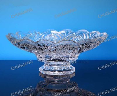 European Style Creative Crystal Glass High Foot Fruit Plate Fashion Home Living Room Large Wedding Coffee Table Candy Plate Fruit Plate