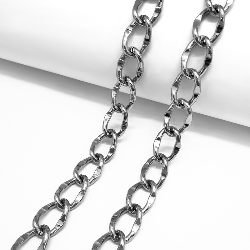 锋兴五金链条 浅金色锌合金箱包链条 高档金属腰链配链 来图定制