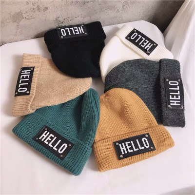 Korean Hipster Autumn and Winter Thermal Knitting Woolen Cap Women's Sleeve Cap All-Match Fashion Fried Street Beanie Hat