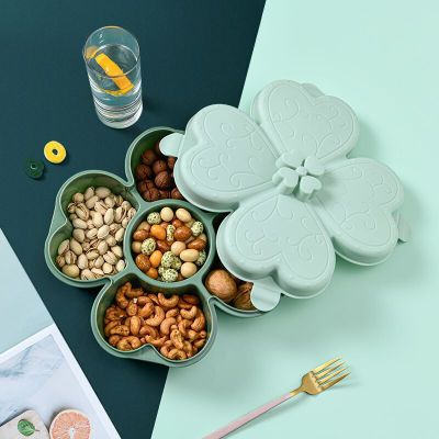 Simple Four-Leaf Clover Fruit Plate Creative Modern Living Room Home Fruit Plate Office Desk Surface Panel Snack Plate Candy Plate