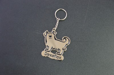 Exquisite Large Oil-Coated Double-Sided Dog Tag Keychain