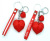 Customized Creative Geometric Cut Love Keychain Girly Red Peach Heart Handbag Pendant Couple Small Gifts Wholesale