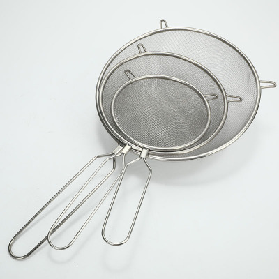 Factory Direct Sales High Quality Stainless Steel Binaural Oil Grid Fried Snacks over Oil Residue Strainer Kitchen Supplies