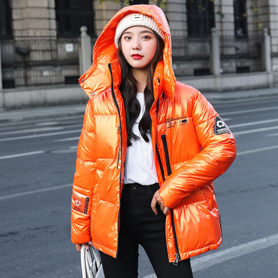 Winter 2020new down Cotton Jacket Korean Style Loose Cotton-Padded Clothes Women's Glossy Cotton-Padded Jacket Wash-Free Workwear BF Trendy Coat