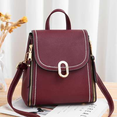 Taobao Same Bag Women's 2020 New Autumn and Winter Fashion Simple and Portable Ins Super Popular Solid Color Backpack