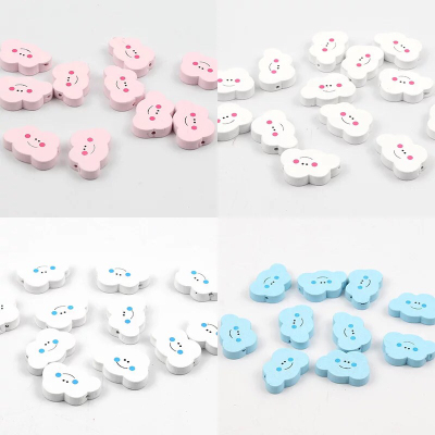 Creative Wooden Accessories Smiley Face Clouds White Clouds DIY Mobile Phone Kit Accessories Children Hairpin Accessories