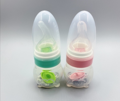 Baby Water Feeder Squeezable Silicone Nursing Bottle with Scale Feed Medication Utensil Choke Proof Safe Feeding Bottle