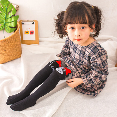 Amazon Spring and Autumn Cartoon Children's Pantyhose Combed Cotton Color Matching Cartoon Small Girls and Teen Girls Leggings Wholesale