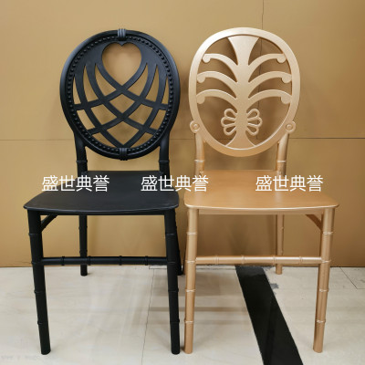 Xiamen Foreign Trade Outdoor Wedding Bamboo Chair Hotel Wedding Banquet Folding Dining Chair One Pp Black Plastic Chair
