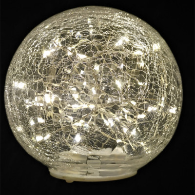 Supply LED Light-Emitting Glass Ball Copper Wire Lamp Glass Ball Table Lamp Copper Wire Lamp String Crack Glass Ball Crafts