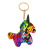 Amazon Hot Sale Sequined Unicorn Keychain Cartoon Christmas Car Key Pendant Gifts in Stock Wholesale