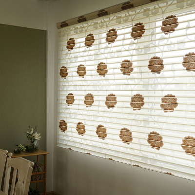 Customized Shutter Shangri－La Jacquard Curtain Fashionable Simple Shading Soft Gauze Curtain Spot Batch Louver Curtain