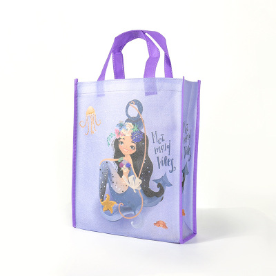 Non-Woven Bag Currently Available Children's Gift Bag Custom Cartoon Non-Woven Handbag Student Make-up Class Portable Bag