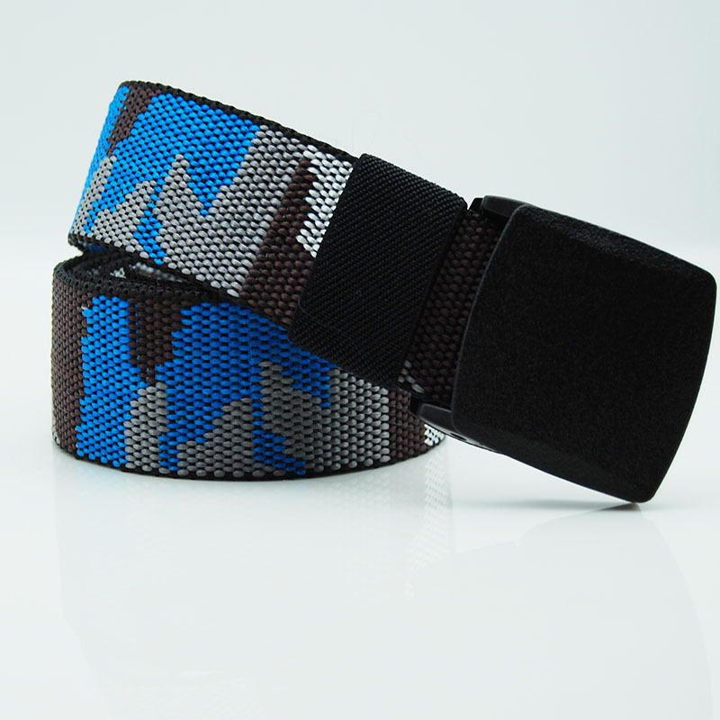 秋冬现货针扣通用单圈皮带 织带迷彩宽织布带运动涤纶各色平滑扣