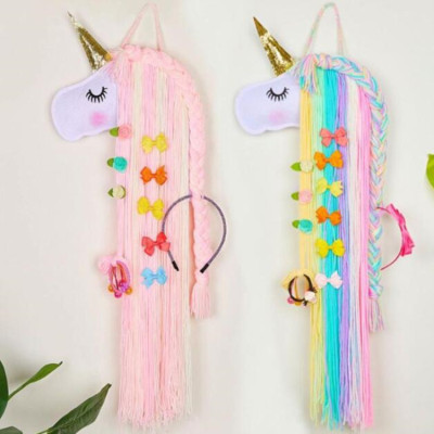 INS Style Felt Unicorn Pendant Children's Hair Clips Hair Accessories Storage Belt Side Clip Finishing Wall Decoration Wall-Mounted