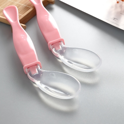 Factory Supply Silicone Safety Big Head Soft Spoon Infants and Baby Feeding Tableware Baby Soft Head Baby Spoon
